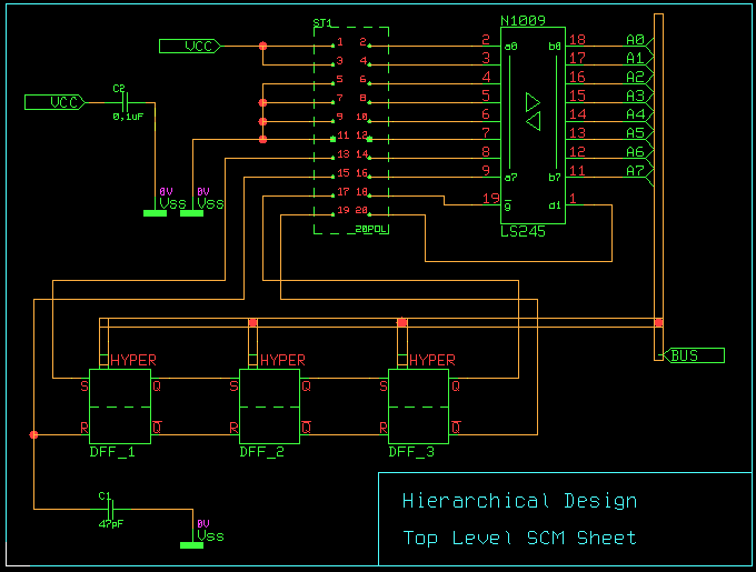 Figure 2-12: Hierarchical Circuit Design; Top Level SCM Sheet