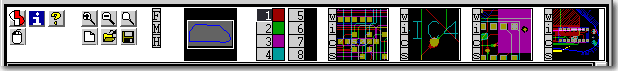 BAE Version 6.2: Layout Editor Toolbar with Buttons for Preference Layer Selection and Signal Layer Color Assignment