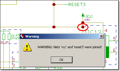 BAE Version 6.6: Schematic Editor - Connections: Warnings issued when connecting named Nets