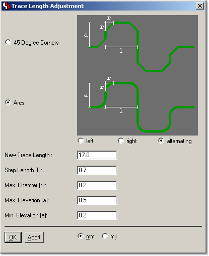 BAE Version 7.0: Layout Editor: Trace Length Adjustment