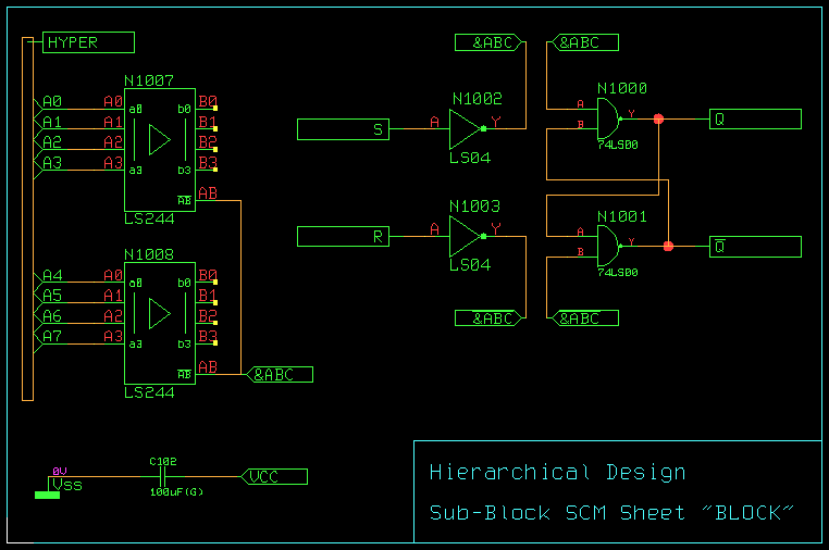 Figure 2-10: Hierarchical Circuit Design; Sub-Block SCM Sheet "BLOCK"